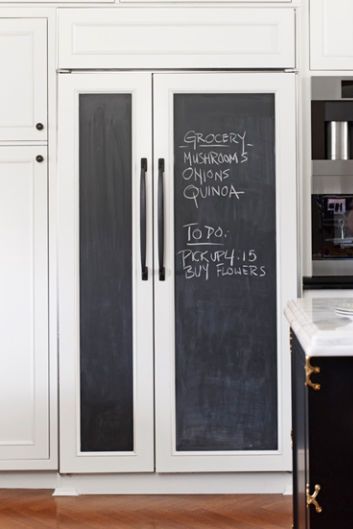 chalkboard on fridge