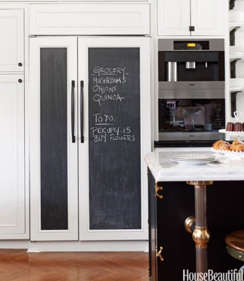 chalkboard on fridge