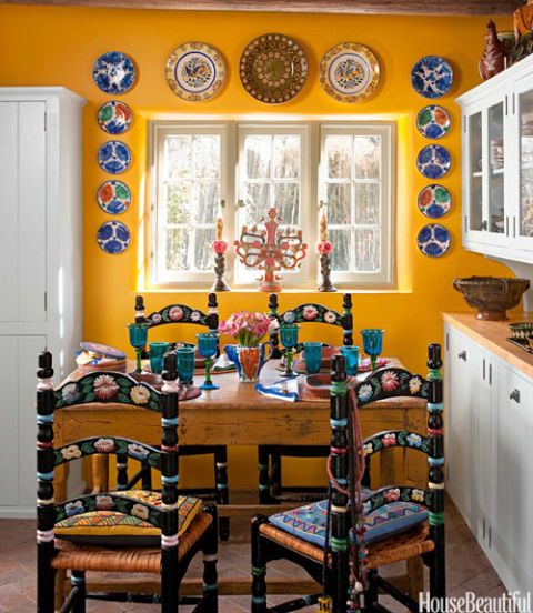 Yellow Kitchen With Santa Fe Style Southwest Kitchen Decor