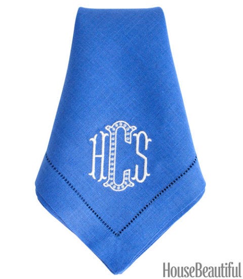 Monogrammed Linen Napkins Personalized Dinner Cobalt Monogram Dinner Napkin