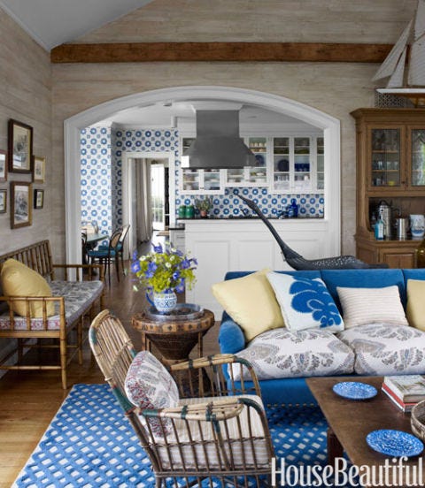 blue corduroy sofa
