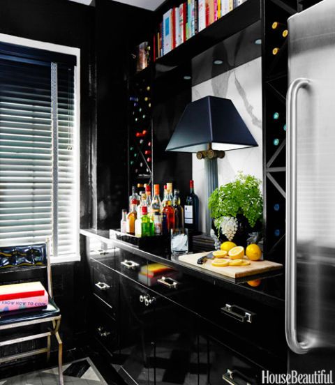 black lacquered kitchen