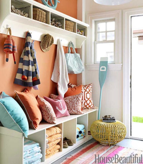 entry with orange wall