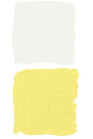 white and yellow paint swatches