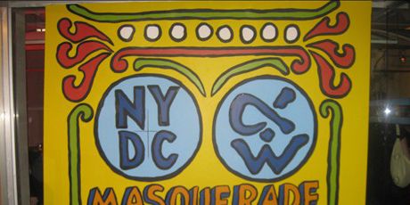 sign for the masquerade ball