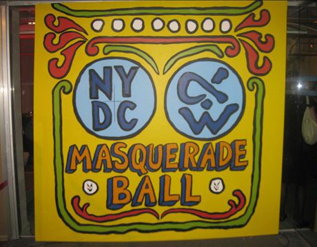 sign for the masquerade ball