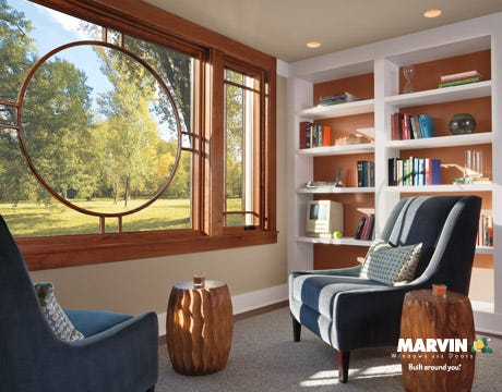 a uniquely windowed living room