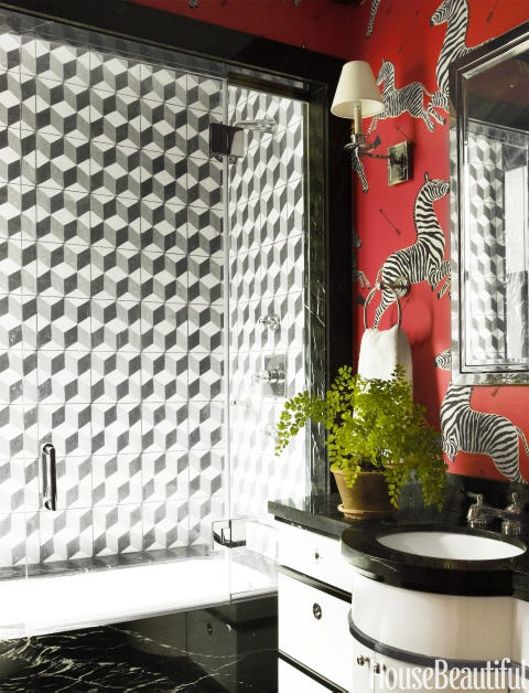 printed bathroom walls 