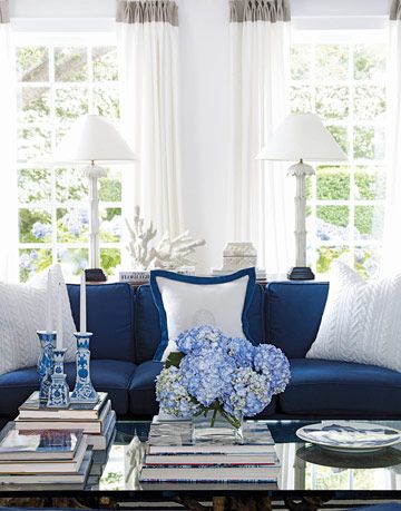 Nautical Home Decor Ideas For Decorating Rooms House Beautiful - Navy Blue Home Decor Items