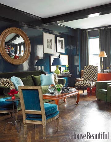 Lacquered Navy Walls Miles Redd Interior Design