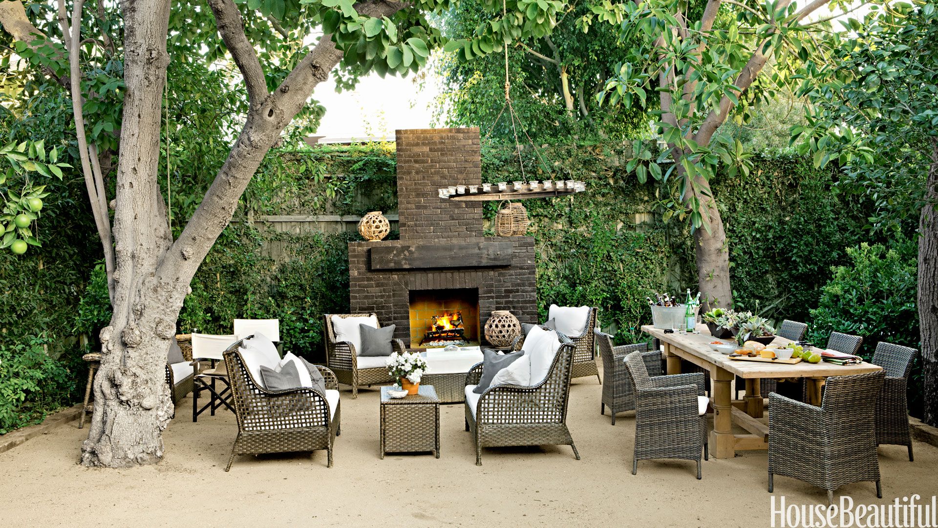 outdoor fireplace