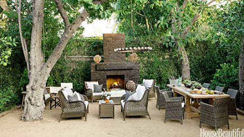 brick outdoor fireplace