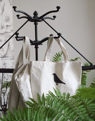 A coat-rack with a tote bag