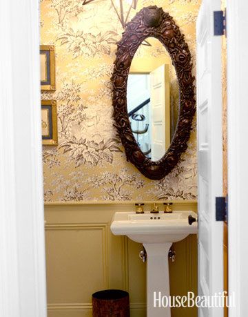 yellow powder room