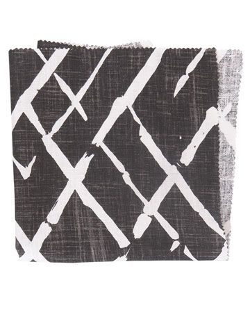 black and white fretwork trellis fabric
