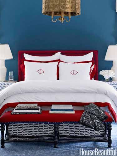 red white blue bedroom