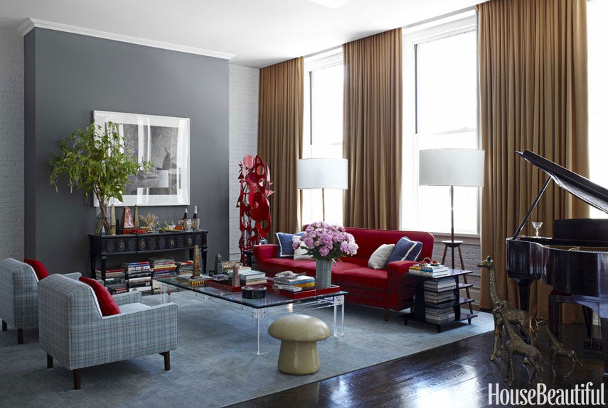 Light gray walls with brown furniture cheap