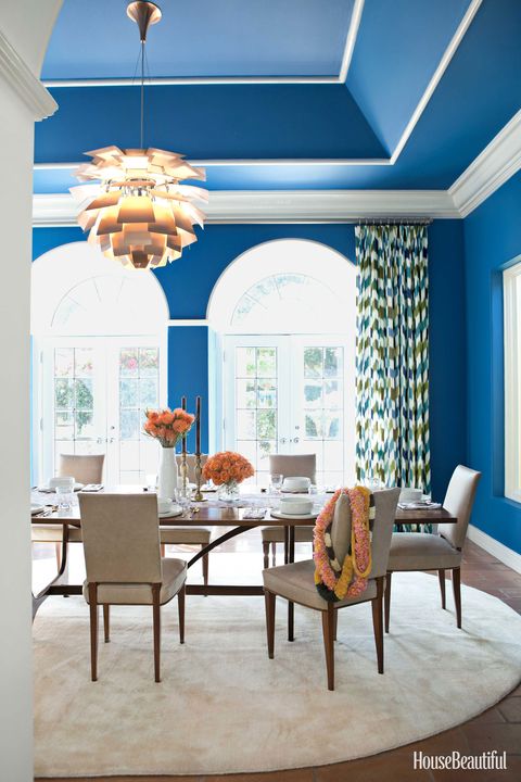electric blue dining room
