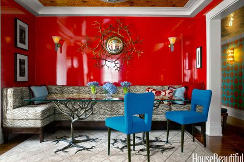 red lacquered walls