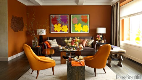 orange midcentury modern chairs