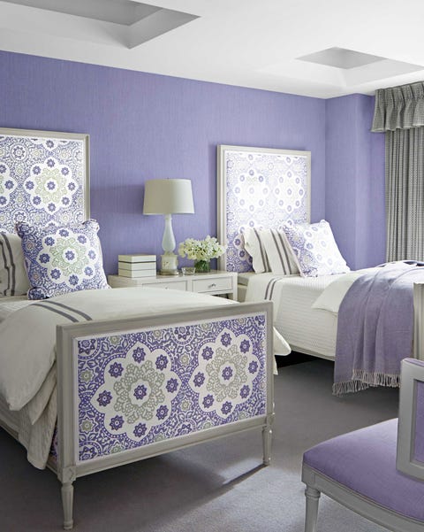 purple twin beds