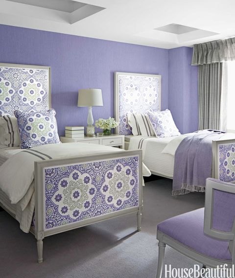 purple twin beds