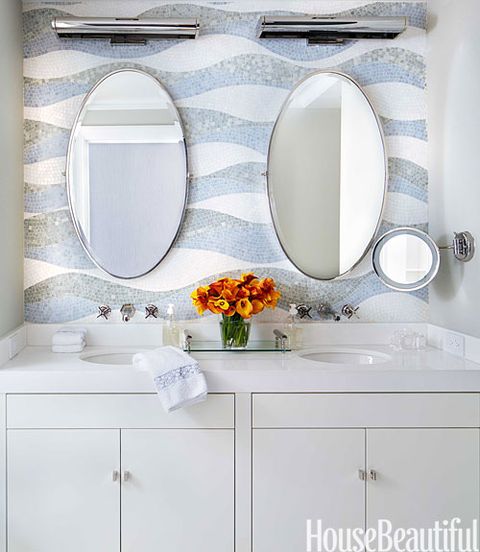 mosaic tile waves bathroom