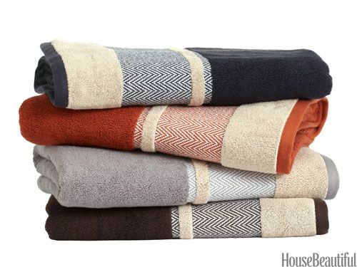 Herringbone Bath Towels - House Beautiful Favorite Products October 3, 2013