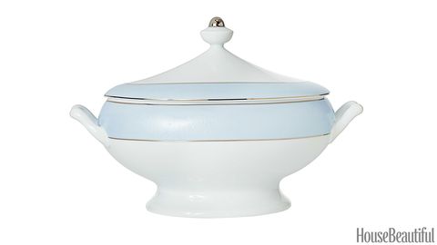 blue soup tureen