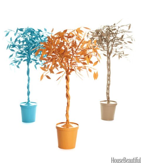 colorful faux trees