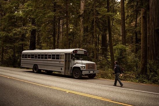 Inside a School Bus-Turned-Cabin