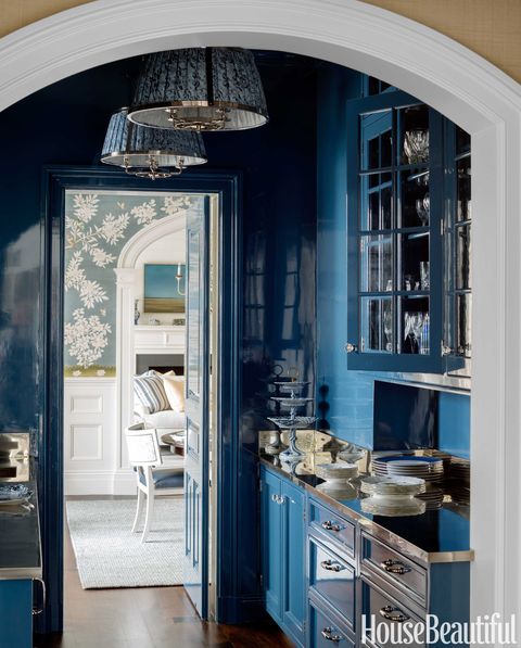 lacquered blue pantry