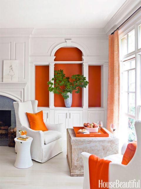 orange bookcase