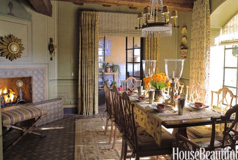Green Color Dining Room Pictures Room With Fireplace And Wood Beams On Ceiling Reed Davis French Country Green Dining