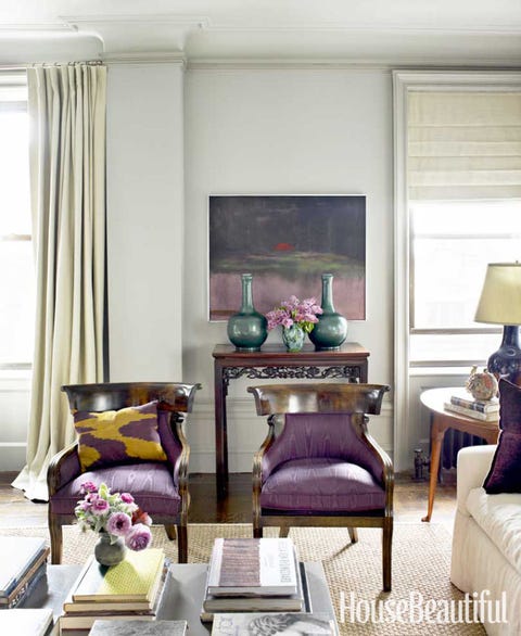 purple regency armchairs