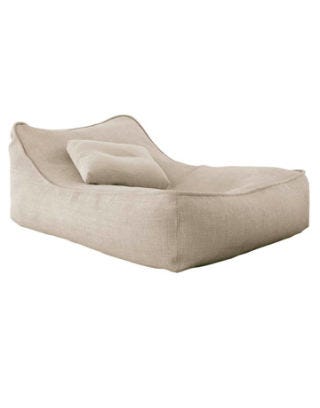 off-white chaise longue bean bag chair