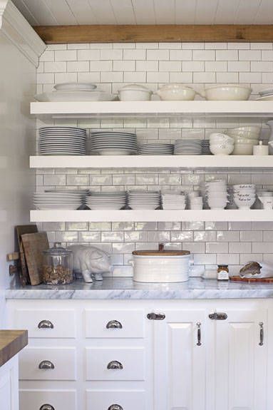 Open Shelving These 15 Kitchens, White Kitchen Cabinets With Open Shelving