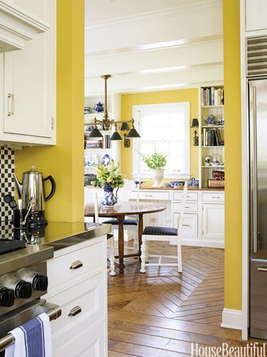 Retro Style Kitchen Chicago Mick De Giulio Yellow Kitchen With Parquet Floor