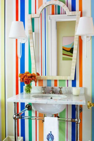 colorful striped walls