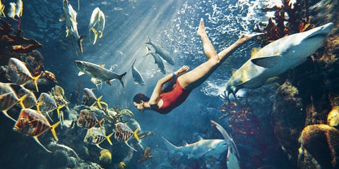 hbz-0315-rihanna-02 <strong>Mugler</strong> swimsuit, price upon request, muglerusa.com; <strong>Chanel</strong> watch, price upon request, 800-550-0005.