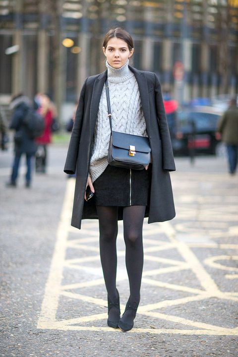 How to Wear Tights - Best Black Tights Winter Fashion