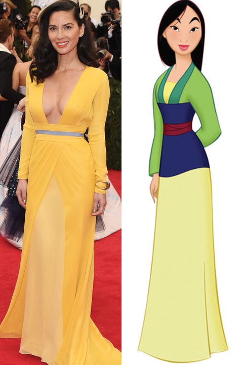 Olivia Munn in Diane von Furstenberg as <em>Mulan</em>.&nbsp;