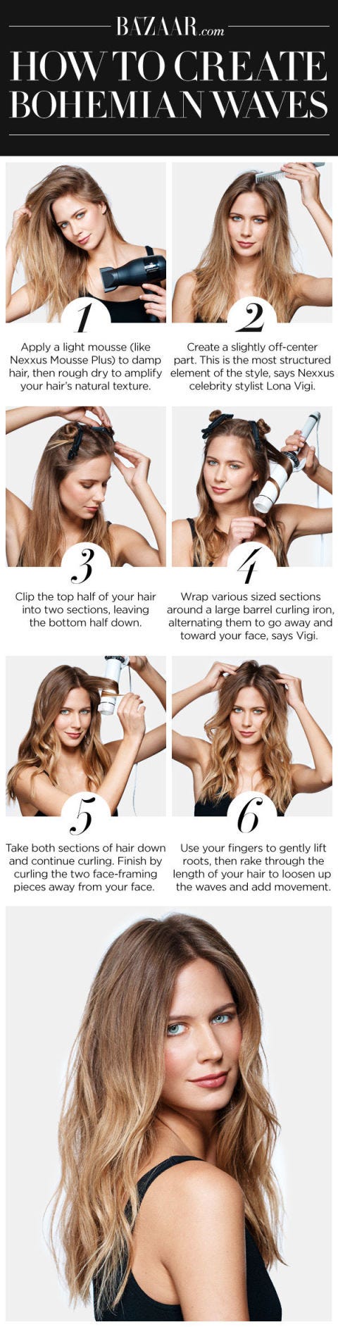 How To Get Wavy Hair 6 Step Bohemian Waves Hair Tutorial