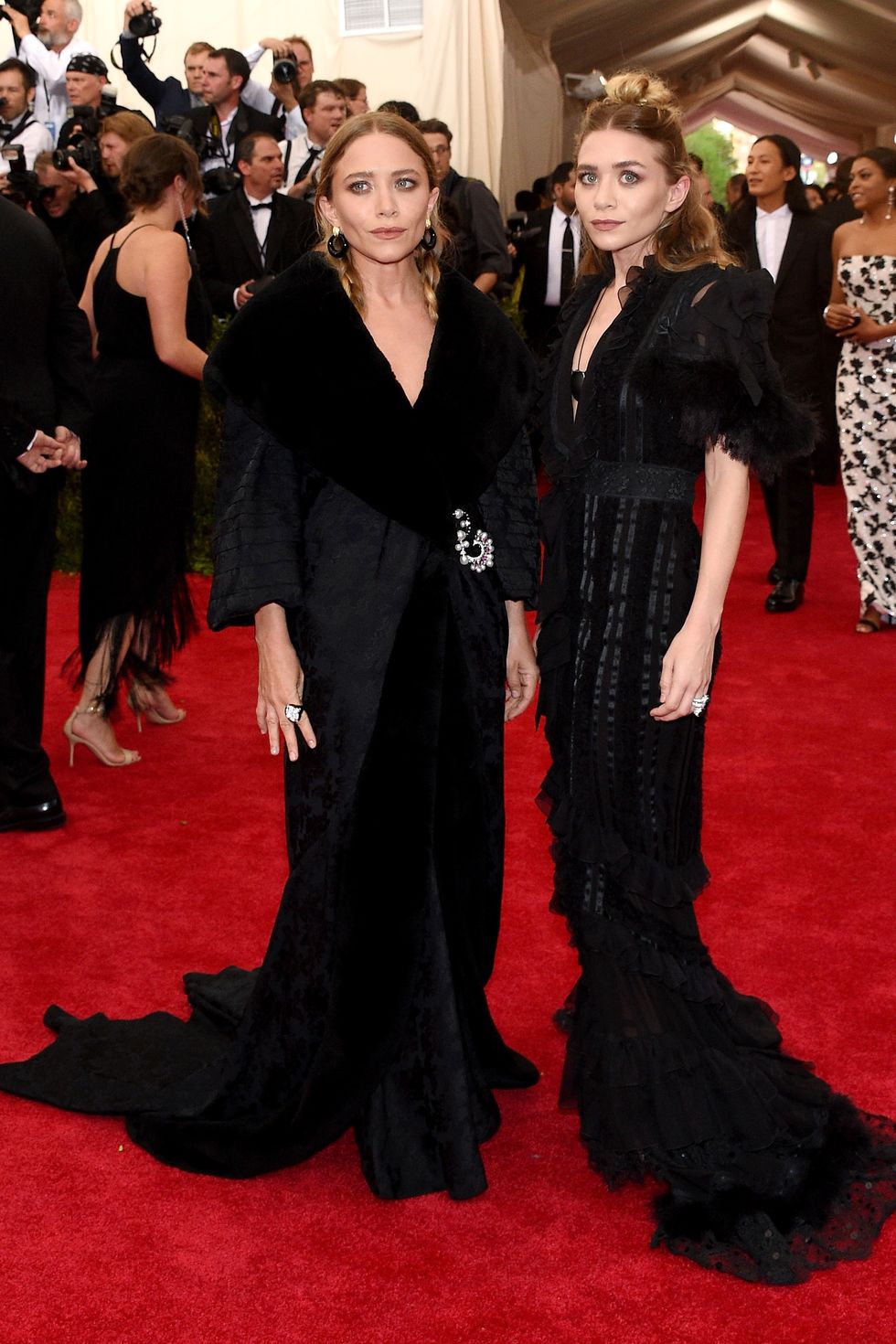 NEW YORK, NY - MAY 04:  Mary Kate and Ashley Olsen attend the "China: Through The Looking Glass" Costume Institute Benefit Gala at the Metropolitan Museum of Art on May 4, 2015 in New York City.  (Photo by Larry Busacca/Getty Images)