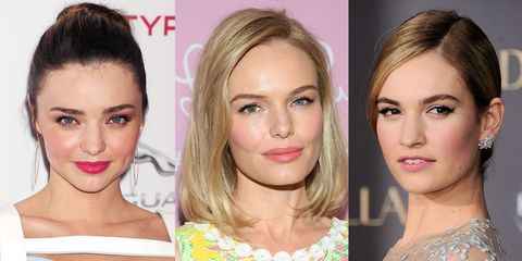 Miranda Kerr, Kate Bosworth and Lily James demonstrate just how pretty rosy blush and pink lipstick can be.