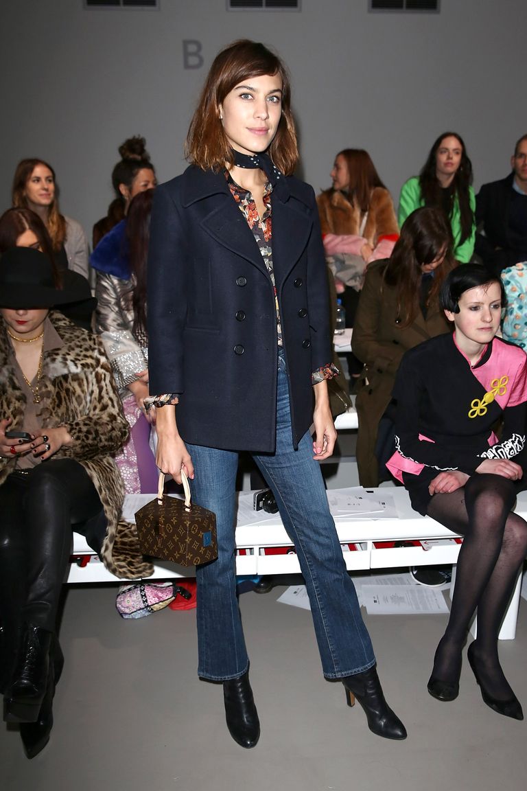 LONDON, ENGLAND - FEBRUARY 24: Alexa Chung attends the Ashley Williams show during London Fashion Week Fall/Winter 2015/16 at Somerset House on February 24, 2015 in London, England. (Photo by Tim P. Whitby/Getty Images)