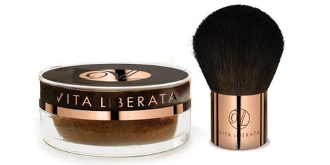 "A dainty facial self-tanner volition fifty-fifty the pare tone and continue information technology looking radiant, even if you're not wearing a drib of makeup," explains Carmindy. Add a fleck of natural color to your face with this mineral pulverization one that really leaves a lasting tan one time you wash it off.     <strong>Vita Liberata</strong> Trystal Self Tanning Bronzing Minerals, $45, <a target="_blank" href="http://www.sephora.com/trystal-tm-self-tanning-bronzing-minerals-P394128?skuId=1688902&amp;om_mmc=ppc-GG&amp;mkwid=SUp3YFEh&amp;pcrid=49113168519&amp;pdv=c&amp;site=us_search&amp;country_switch=us&amp;lang=en&amp;gclid=CJeDjY3PtcYCFUQ8gQod0mMIlw">sephora.com</a>.