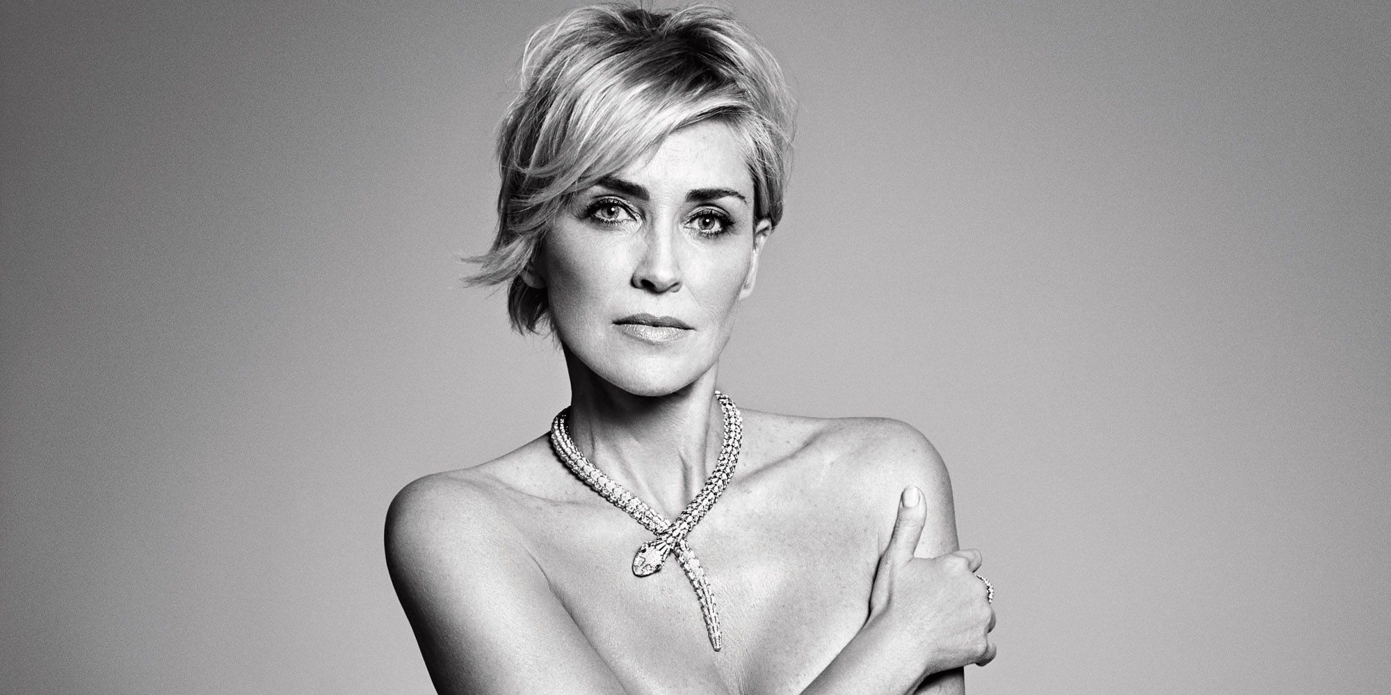 Sharon Stone Goes Nude In Harpers BAZAAR September 2015 photo