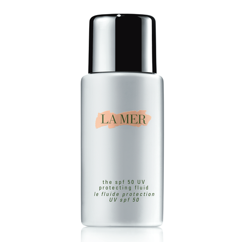 <p>For high SPF coverage that goes on sheer, the reality star loves this luxury La Mer version and <a href="http://www.lancerskincare.com/sheer-fluid-sun-shield-spf-30?gclid=CMWsyqWrqccCFZYWHwod_FsAtQ" target="_blank">Lancer Sheer Fluid Sun Shield</a> (made by her dermatologist, Dr. Lancer).</p><p><strong>La Mer</strong> SPF 50 Protecting Fluid, $90, <a href="http://www.cremedelamer.com/product/10844/29674/Sun/The-Broad-Spectrum-SPF-50-UV-Protecting-Fluid/Daily-protection" target="_blank">cremedelamer.com</a>.</p>