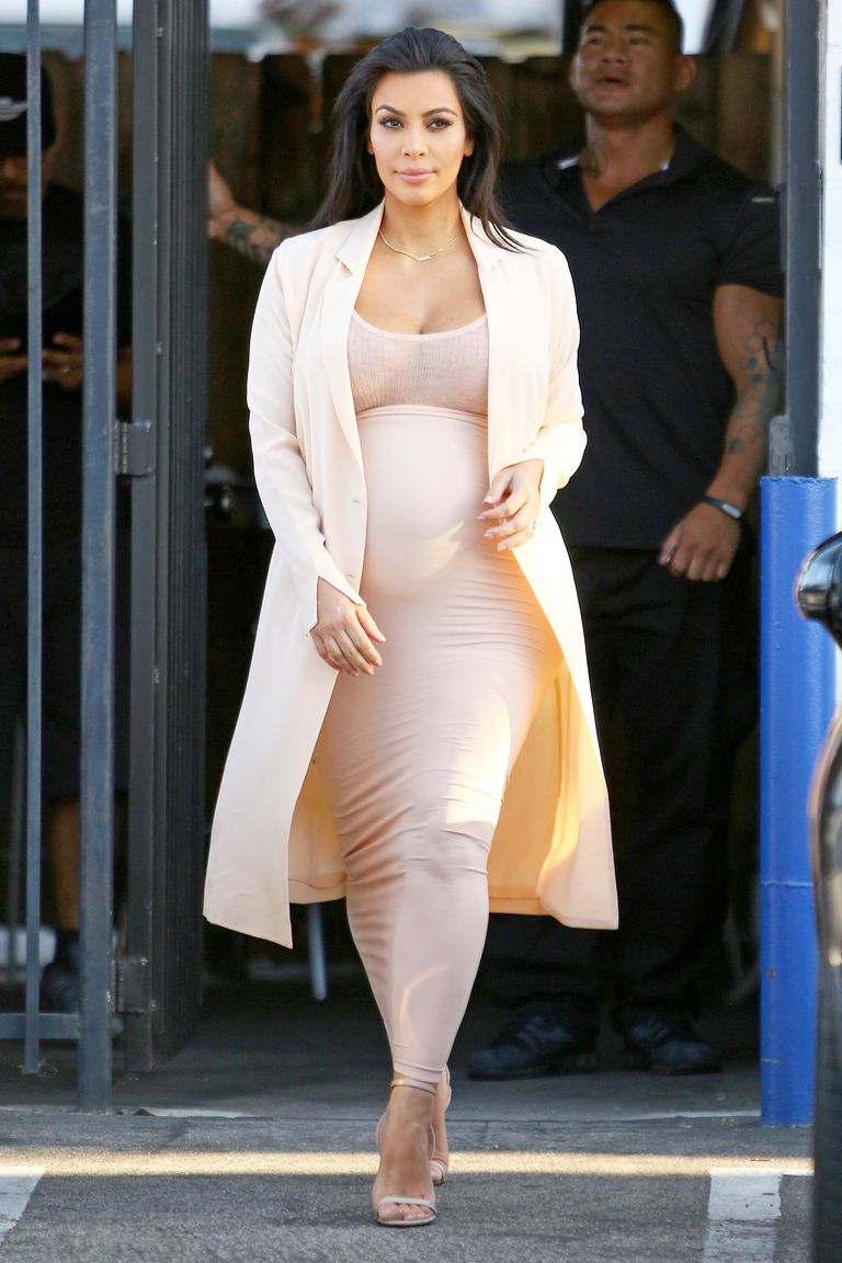 Kim Kardashian Shows Off Baby Bump in Sheer Dress at ...